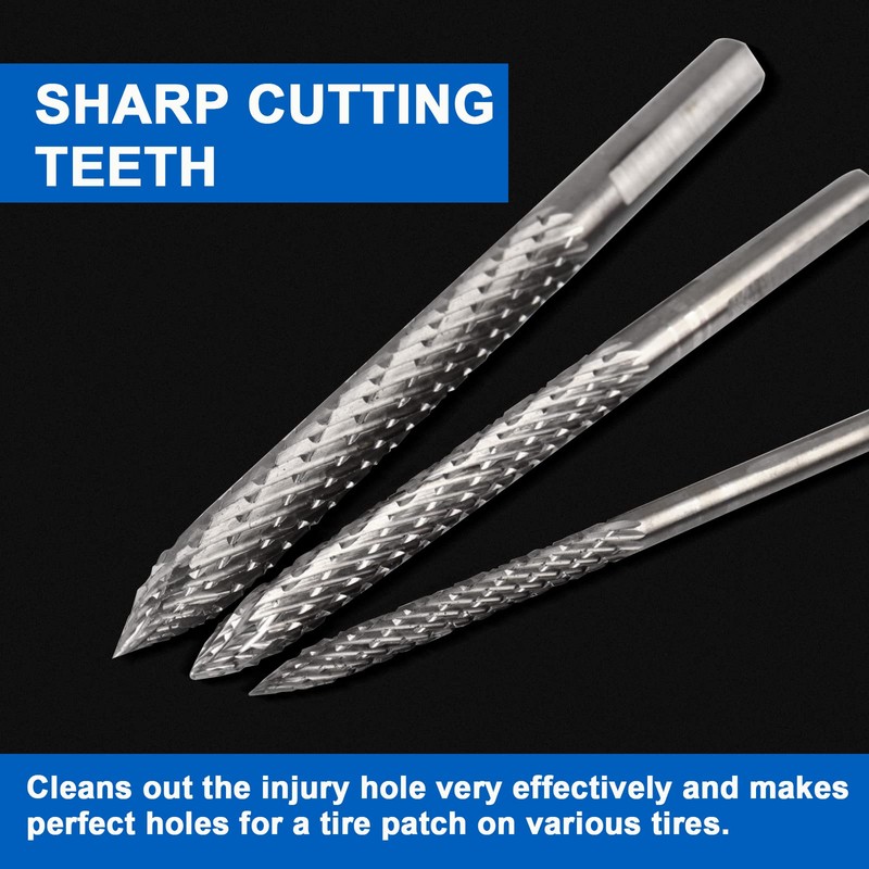 LSTOPGO Tire Reamer Drill Bit,Tungsten Steel Tire Repair Burr Drill