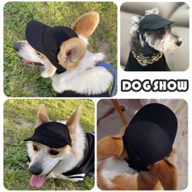 Shifenmei Dog Cap - Small, Pink, Geometric Pattern, Ear Holes, Adjustable Strap, All Season, Waterproof, UV Protection, Baseball Cap, Trucker Hat, Dog Hats for Small Dogs with Ear Holes