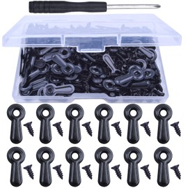 120 Pieces Frame Picture Turn Button with 120 Pieces Screws for Hanging Pictures,Glass Windows(Black)