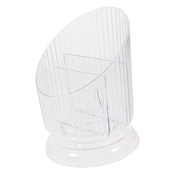 Angoily Transparent Compartment Pen Holder Makeup Brush Organizer Desktop Storage