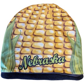 BRIEF INSANITY Nebraska Corn Beanie Cap | Corn Husker Hat - Football Sports Mascot University Game Day hat for Men and Women