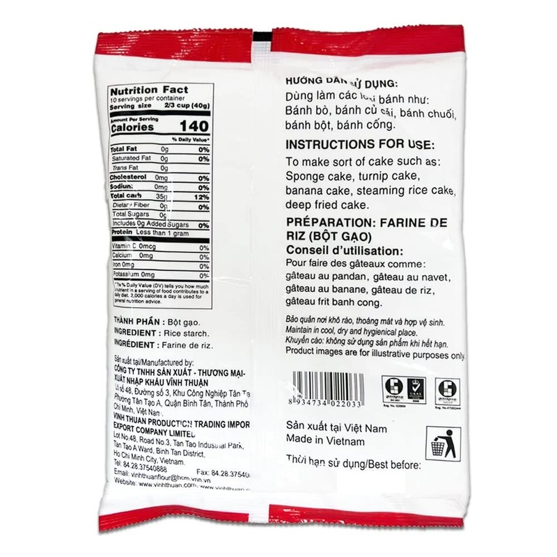 Vinh Thuan — Rice Starch — Gluten Free — Bot