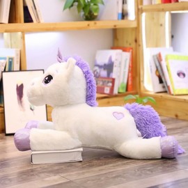 SNOWOLF Plush Toy Unicorn Large Plush Animal Toy Plush Cushion Large Horse Plush Fluffy Unicorn Plush Doll Gift for Children Girls Boys Valentine's Day Christmas (White, 60 cm)