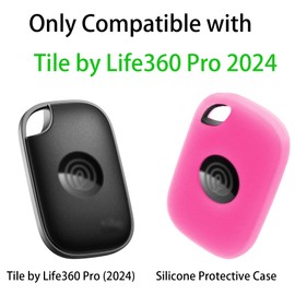 NANLANFAN 2 Pack Case Cover for Tile by Life360 Pro (2024), Silicone Sleeve with Tile Pro 2024 Keychain Anti-Scratch, Glow in Dark (Blue & Pink)