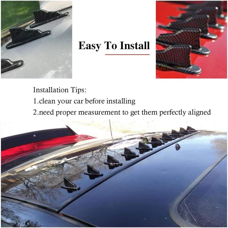 RULLINE 10pcs/Set Diffuser Shark Fin Kit Compatible with Spoiler Roof