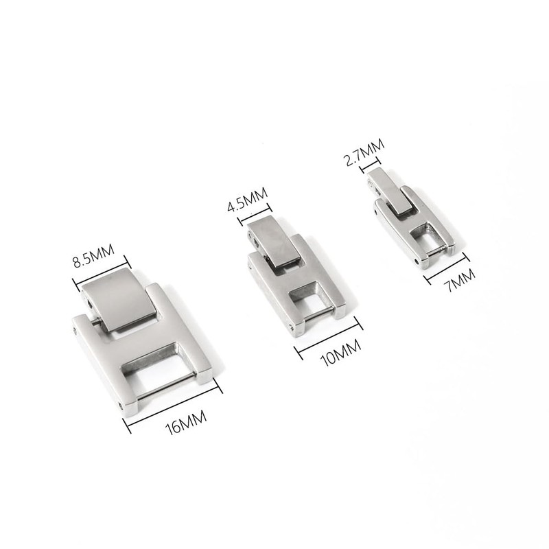siilver Titanium Steel FOLD Over Buckle Clasp Womens Watch Bracelet