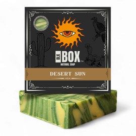 Black Box Limited USA MADE Men's Natural 5oz Bar Soap, Moisturizing Body Wash Made from Natural Oils - Handmade Cold Process No Harsh Chemicals Sage Greens (Desert Sun)