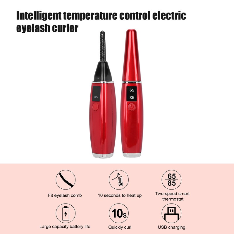 Electric Heated Eyelash Curler Long Lasting Two Temperature Electric Eyelash