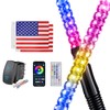 Ehaho 2 PCS 3FT Whip Lights with Spring Base，APP &