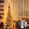 Aigostar 3 × 3 m 300 LED-Weihnachtsvorhanglichter, Kupferdraht-Lichterkette mit Fernbedienung,