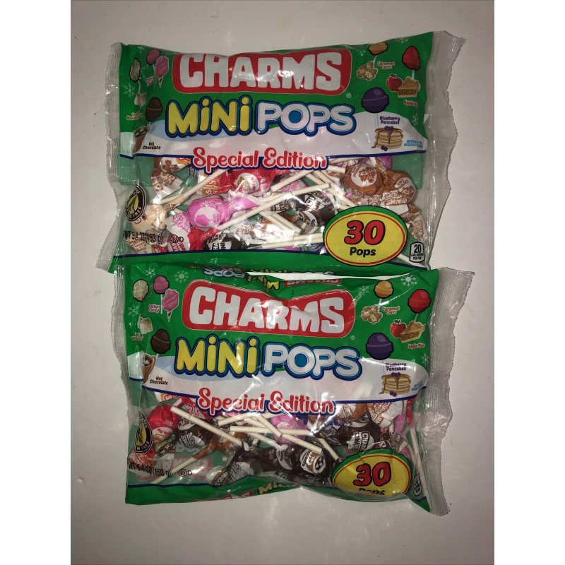 Charms Christmas Lollipops Mini Pops-SPECIAL EDITION Charms Sucker Candy-2 Bags