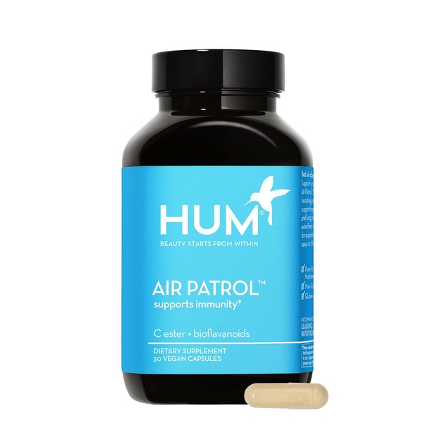 HUM Air Patrol - Immune Support Supplement with Vitamin C & Citrus Bioflavonoids - Supports Skin Barrier, Lungs & Immune Response (30 Vegan Capsules)