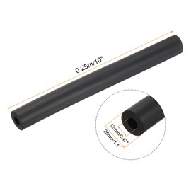 QUARKZMAN 2 x 25 cm Pipe Insulation Foam, Diameter 12 mm, Insulation Thickness 8 mm, Heating Pipe Cover for Fitness Equipment, Pipes, Handling (Black)