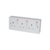 YOURSPARES 3 Gang Switched/Fused Mains Outlet, c/w Back box