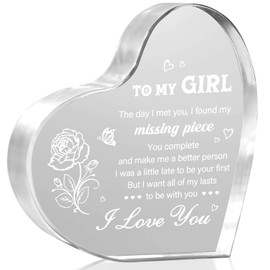 Gifts for Girlfriend, Birthday Valentines Day Gifts for Girlfriend - Anniversary I Love You Acrylic Keepsake 3.9x3.9", Romantic Gifts for Her, to My Wife Girlfriend GF Christmas Present