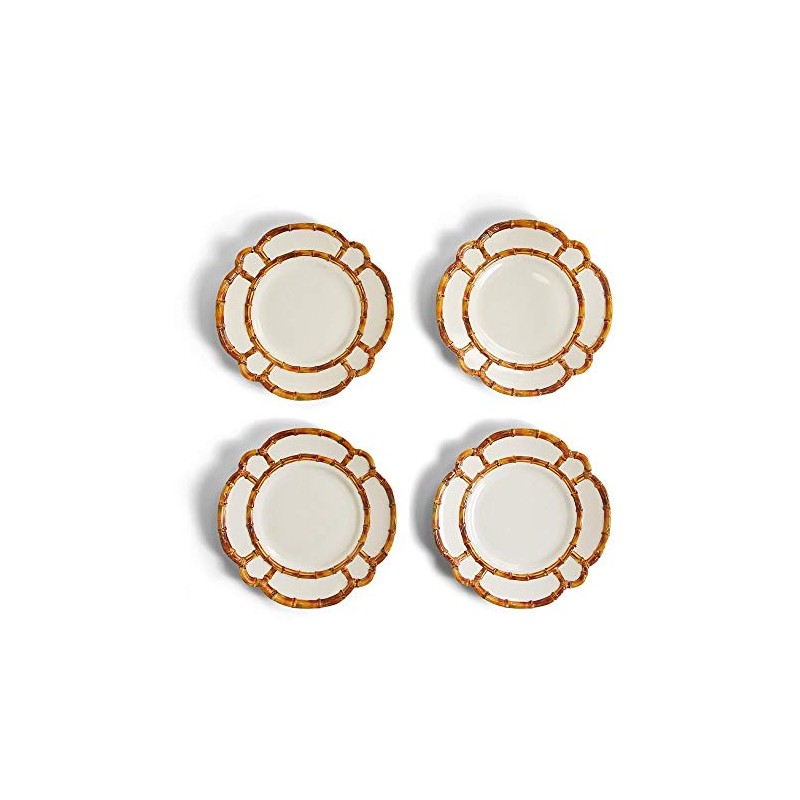 Two's Company Set of 4 Bamboo Touch Dinner Plate