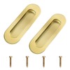 MOROBOR 2Pcs Bright Gold Stainless Steel Side Hole Flush Pull,
