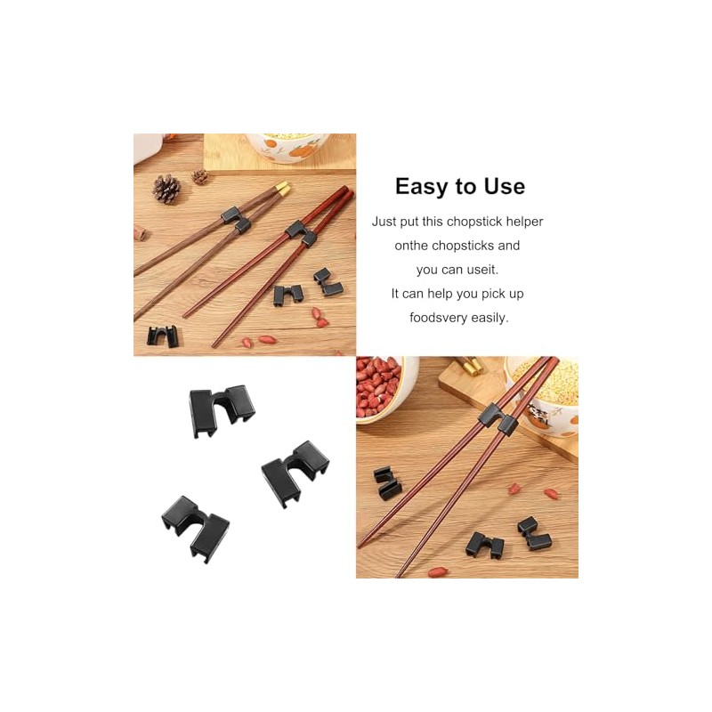 Pack of 10 chopsticks helper trainers, reusable plastic aids for