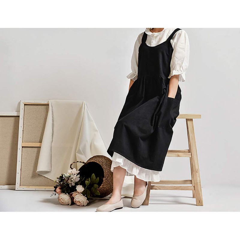 Nanxson CF3088 Women's Cotton Linen Apron Kitchen Apron Bib Apron