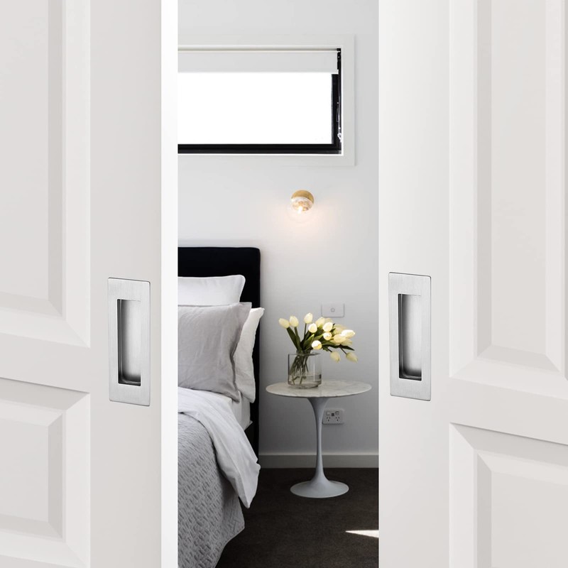 Ravinte 4 Pack Brushed Nickel Sliding Closet Door Handles Silver
