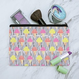Ice Cream Cones Yum Makeup Cosmetic Bag Organizer Pouch