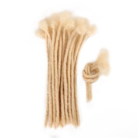 Dreadlocks Human Hair Crochet Hair Extension Locks Light Golden Yellow Human 8 Inches 0.5cm 60 Locs Per Pack