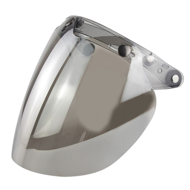 Open Face Helmet Visor Motorcycle Helmet Bubble Lens 3-Snap Bubble