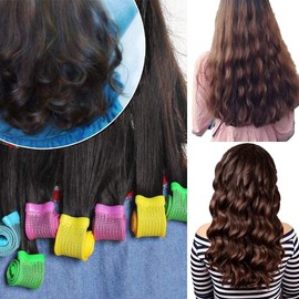 DIY 18 Pcs 11.8 inches (30 cm) Magic Curlers, Manual Hair Curlers, Magic Curls, Hair Rolls, Easy to Styling and Use for Dry and Wet Hair