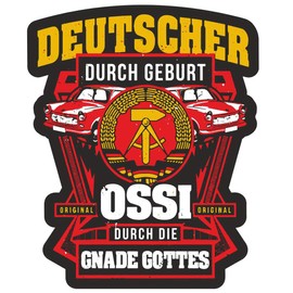 Sticker GDR German by Birth Ossi by Grace of God (Weatherproof) DDR