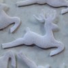 Red Plastic & Felt Reindeer 10 PC 2-SIDED WHITE FELT/RAINBOW