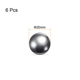 sourcing map 6pcs Precision Balls 20mm Diameter G25 Chrome Steel Ball for Bearings, Silver
