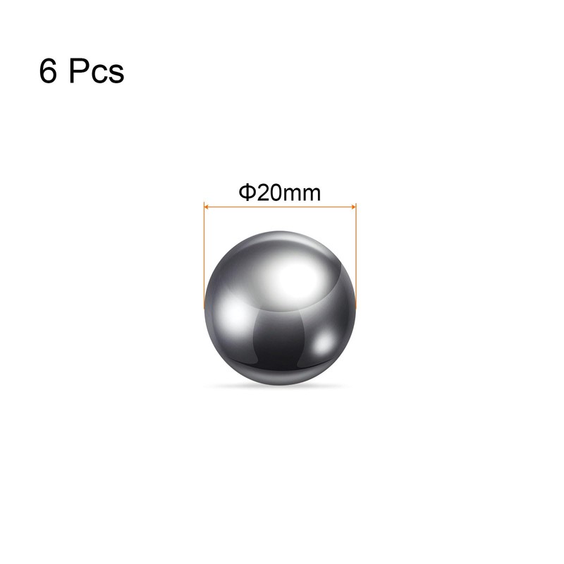 sourcing map 6pcs Precision Balls 20mm Diameter G25 Chrome Steel