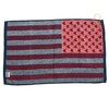 USA American Flag Stars and Stripes Jacquard Golf Towel 16"