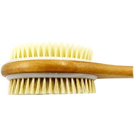 Kumi Spa Professional Dual Head Long Handle Scrub, Soft and Medium Strength Bristles