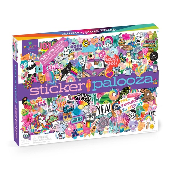 Craft-tastic — Sticker Palooza — 1500+ Cute & Trendy Stickers for Kids and Teens — Decorate Notebooks, Phones, Laptops, and More!