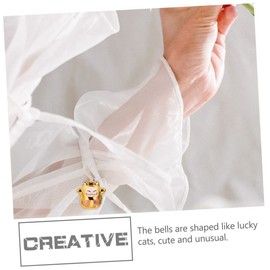 Kisangel 1 Set 6pcs Bell Fortune Cat Bells Pet Bells Traditional Chinese Bells Cat Shaped Bells Keychain Bells Decor Jewelry Bell DIY Bell Cat Shape Bell Exquisite Bell Brass