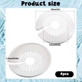 4 Pcs Plastic Pipe Covers Plumbing Cover Plates 30mm-55mm Escutcheon Wall Hole Cover Flange Covers Water Tube Bathroom Fixtures Wall Decorations, White