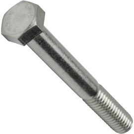 3/8-24 x 3-1/2" Hex Head Cap Screw Bolts, External Hex Drive, Stainless Steel 304, Partially Threaded, Stainless Steel, Quantity 5