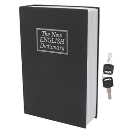 Book Safe Simulation Book Safe Box Portable Money Storing Box with Lock Key for Birthday Gift Black