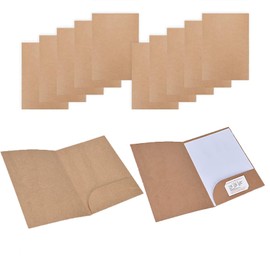 Presentation Folder A4 Made of 350 g/m² Kraft Paper Document Folder A4 Folder with Pockets A4 Paper Certificate Folder A4 Portfolio Folder for Office Conference Business, 310 x 220 mm (12, Brown)