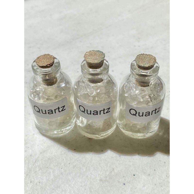 Crystal Clear Quartz Crystal Mini Gemstone Bottles, Many Different