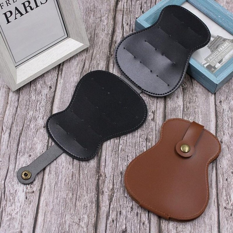 Guitar Picks Holder Case Leather PU Leather Guitar Picks Holder
