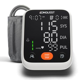 KONQUEST Blood Pressure Monitors for Home Use Upper Arm, Accurate Cuff 8 ½ ” - 16 ½” Monitor with Large LED Display, 2 Users 398 Sets Memory & HR Detection, Digital BP Machine with Carrying Case
