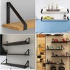 2PCS Heavy Duty Shelf Brackets,8" Metal Wall Brackets Steel Triangle