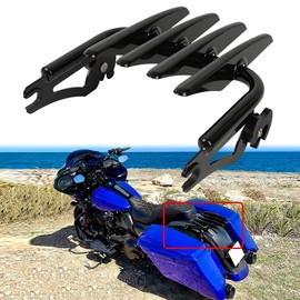 DREAMIZER Gloss Black Detachable Stealth Luggage Rack Compatible for Harley Touring Road King 09-23