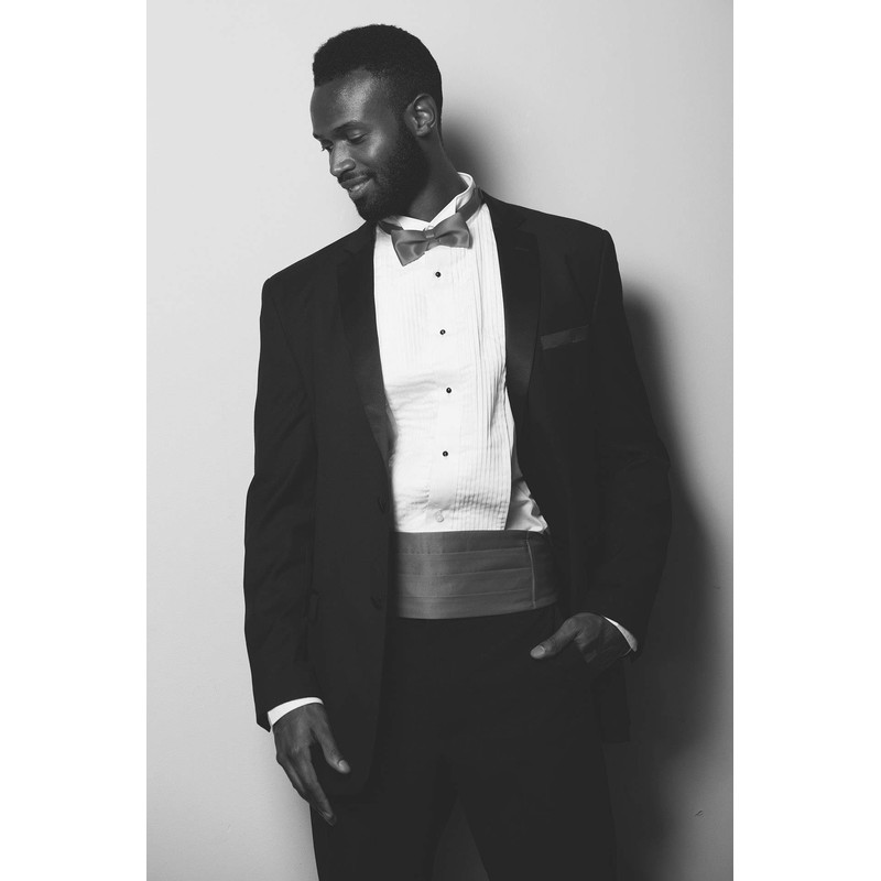 New Mens 5 Piece (5pc) Complete Single Breasted Black Tuxedo