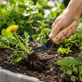 Handheld Dandelion Puller for Garden Weeding – Steel V-Fork Weed Removal Tool for Lawns & Soil Care