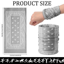 Cozypower 36 Pcs Paisley Bandanas Buffs Seamless Neck Gaiter Face Mask Headwear for Men Women Dust Wind UV Resistance(Dark Color)