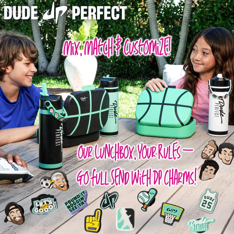 Dude Perfect Lunch Box with Rare Charms | Bento Box