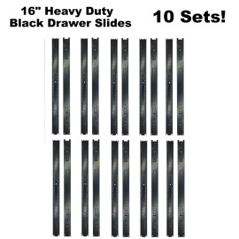 Unbranded 16" Drawer Slides - 3/4 Extension - Steel 500lb Load - Heavy Duty {10 PAIRS}